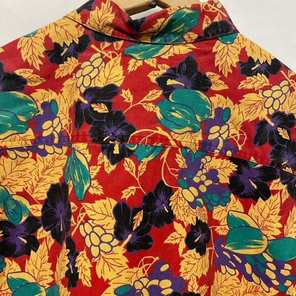 Weekends Only Hawaiian Shirt Cotton Vintage Button Up Size L - Picture 4 of 10